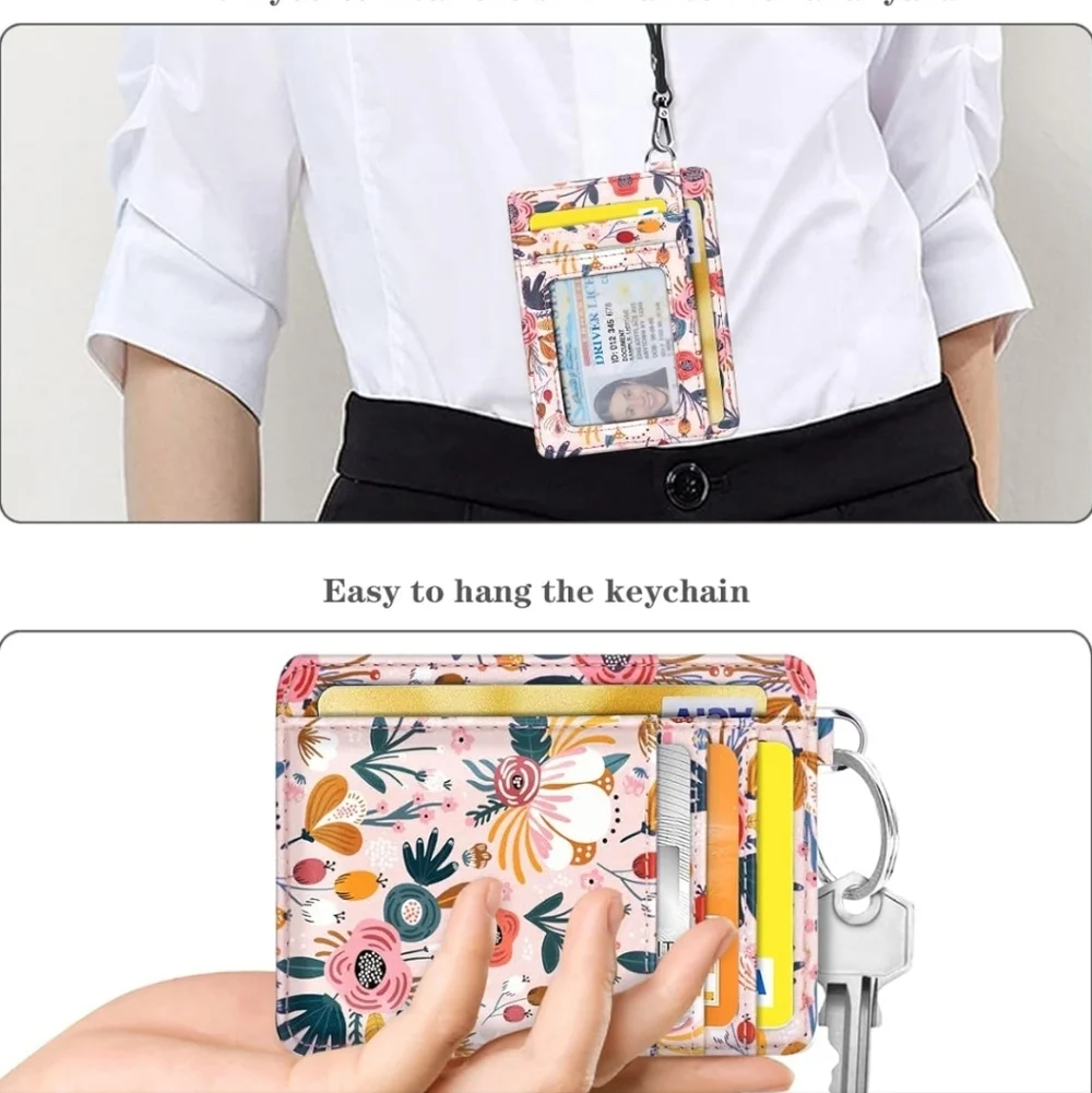Floral Card Holder with ID Window